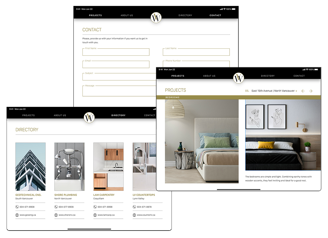 Winston & Vargas selected Screens